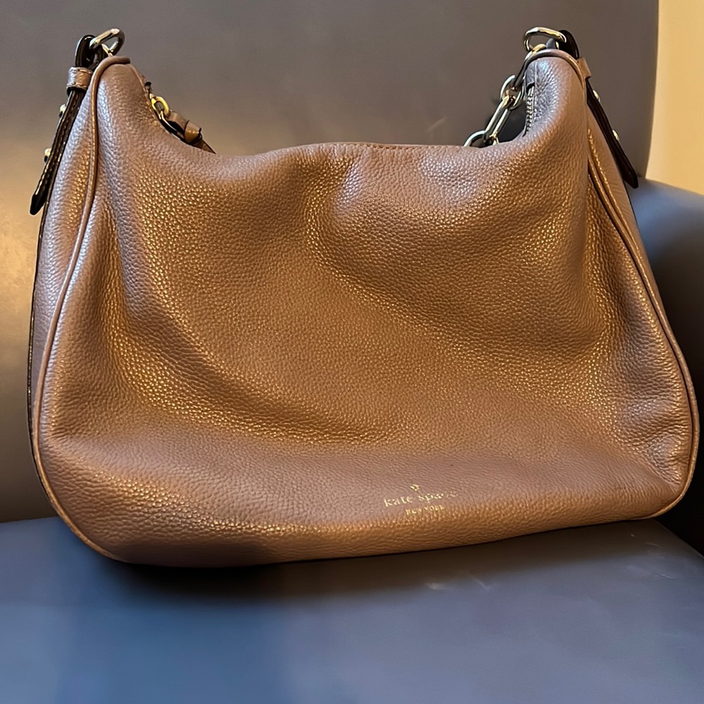 Kate spade purple pebble leather hobo bag